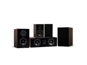 Fluance Elite High Definition Compact Surround Sound Home Theater 50 Channel Speaker System including 2Way Bookshelf Center Channel and Rear Surround Speakers  Walnut SX50WC