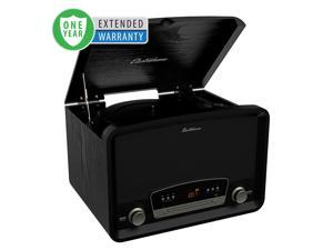 Electrohome Kingston 7-in-1 Vintage Vinyl Record Player Stereo System with 3-Speed Turntable, Bluetooth, AM/FM Radio, CD, Aux In, RCA/Headphone Out with 1 Year Extended Warranty (RR75B)