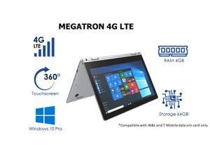 iView Megatron 4G LTE - 14.1” 360° Touch Screen, 4GB/64GB Windows 10 Pro, 1920 x 1080 IPS High Resolution