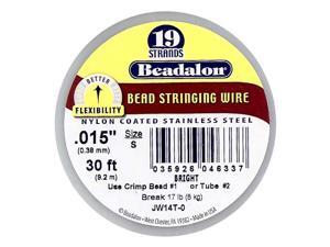 Beadalon Wire Standard Bright 19 Strand .015 Inch / 30Ft Beadalon Wire Standard Bright 19 Strand .015 Inch / 30Ft