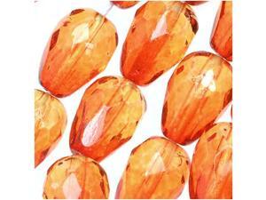 Czech Fire Polished Glass Two Toned Beads 10 x 7mm Teardrop Orange Yellow (12) Czech Fire Polished Glass Two Toned Beads 10 x 7mm Teardrop Orange Yellow (12)