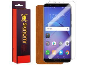 Skinomi TechSkin  Huawei Honor View 10 Screen Protector  Light Wood Full Body Skin  Front  Back Wrap Clear Film  Ultra HD and AntiBubble Shield