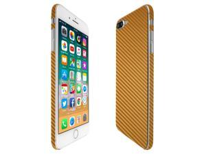 Skinomi TechSkin  iPhone 8 Plus Screen Protector  Gold Carbon Fiber Full Body Skin  Front  Back Wrap Clear Film  Ultra HD and AntiBubble Shield