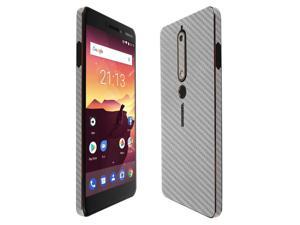 Nokia 6 Screen Protector  Silver Carbon Fiber Full Body 2018 Nokia 61 Skinomi TechSkin Silver Carbon Fiber Film for Nokia 6 with AntiBubble Clear Film Screen