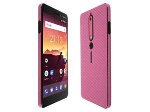 Nokia 6 Screen Protector  Pink Carbon Fiber Full Body 2018 Nokia 61 Skinomi TechSkin Pink Carbon Fiber Film for Nokia 6 with AntiBubble Clear Film Screen
