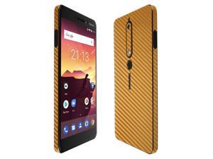 Nokia 6 Screen Protector  Gold Carbon Fiber Full Body 2018 Nokia 61 Skinomi TechSkin Gold Carbon Fiber Film for Nokia 6 with AntiBubble Clear Film Screen