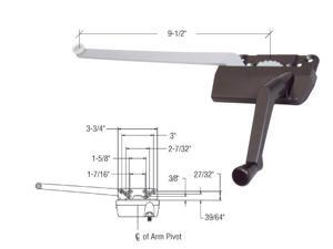 CRL Bronze 9-1//2/" Rt H3569 Hand Casement Window Operator
