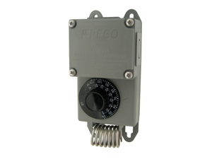 PECO TF115-001 Line Volt Mechanical Tstat, Open/Close on Rise, Indoor/Outdoor,