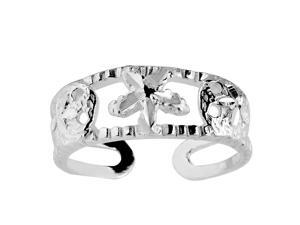 Sterling Silver Sand Dollar Starfish Band Adjustable Toe Ring