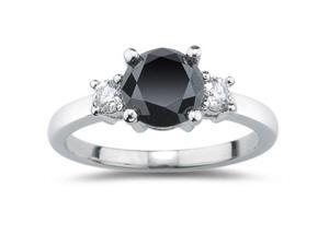 Black & White Diamond Ring Set In 14Kt Gold Black & White Diamond Ring Set In 14Kt Gold