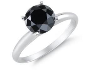 1.00ctw Black Diamond Solitaire Set In 14kt Gold 1.00ctw Black Diamond Solitaire Set In 14kt Gold