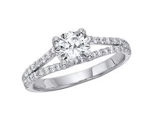 1.00CTW Split Shank Diamond Ring Set In 14kt Gold 1.00CTW Split Shank Diamond Ring Set In 14kt Gold