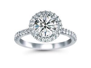 1.00 CTW Halo Diamond Ring Set in 14K White Gold 1.00 CTW Halo Diamond Ring Set in 14K White Gold