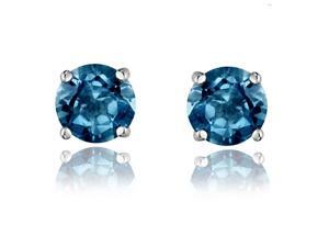 Sight Holder Diamonds 2.00ctw Genuine London Blue Topaz Earrings Set In Solid Sterling Silver Sight Holder Diamonds 2.00ctw Genuine London Blue Topaz Earrings Set In Solid Sterling Silver