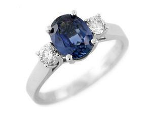 2.50Ctw Genuine Diamond & Genuine Blue Sapphire Ring Set In Sterling Silver Size 8 2.50Ctw Genuine Diamond & Genuine Blue Sapphire Ring Set In Sterling Silver Size 8