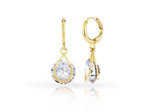VOSS+ AGGIN  3.00ctw  Floating Swarovski Elements Crystals In 18K Gold Plated Drop Earrings