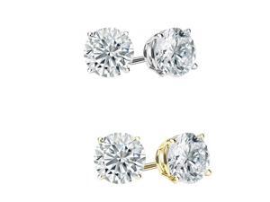 14KT Gold Lab Grown Sapphire Stud Earrings 2.00ctw (6mm) 14KT Gold Lab Grown Sapphire Stud Earrings 2.00ctw (6mm)