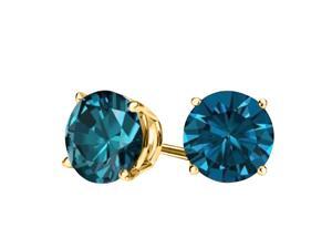 Sight Holder Diamonds 2.00 Ct London Blue Topaz Solid 14kt Gold Stud Earrings Sight Holder Diamonds 2.00 Ct London Blue Topaz Solid 14kt Gold Stud Earrings