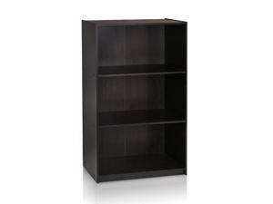 Furinno Espresso 99736EX Basic 3-Tier Bookcase Storage Shelves