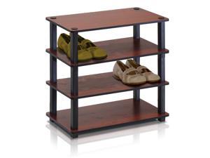 Furinno 13081DC/BK Turn-S-Tube 4-Tier Shoe Rack, Dark Cherry/Black Furinno 13081DC/BK Turn-S-Tube 4-Tier Shoe Rack, Dark Cherry/Black