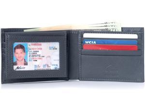Alpine Swiss Mens RFID Leather Wallet Removable ID Card Case Bifold Passcase