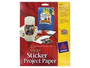Avery Printable Sticker Paper, Matte White, Inkjet, 15 Sheets (3383) Avery Printable Sticker Paper, Matte White, Inkjet, 15 Sheets (3383)