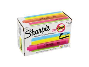 SHARPIE 25053 Smear Guard Highlighter Set, Chisel Tip Fluorescent Colors PK12 SHARPIE 25053 Smear Guard Highlighter Set, Chisel Tip Fluorescent Colors PK12