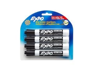 Expo Low Odor Dry Erase Markers, Chisel Tip, Black Ink, 4-Count (80661)