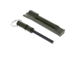 ASR Outdoor 3 in 1 Flint Rod Striker Fire Starter Whistle Every Day Carry Green
