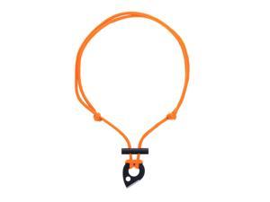 ASR Outdoor Paracord Necklace with Straight Blade Fire Starter Striker Tool - Orange