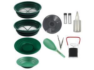 ASR Outdoor Gold Rush Gold Prospecting Kit Classifiers Vials Sifting Pans - 11pc