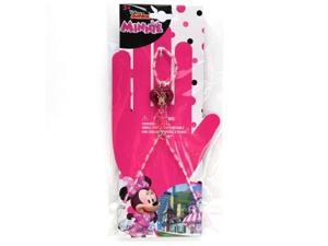 Disney Minnie Mouse Girls Beaded Ring Bracelet Glitter Charm Jewelry Gift