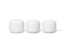 Google GA00823US Nest Wifi AC2200 Mesh System Router 3Pack Snow and 2 AddOn Points