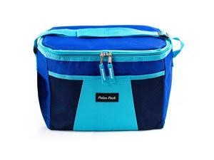 Kole Imports PLRPKQLTBLGN Polar Pack 12 Can Quilted Tote Bag Insulated Cooler in Blue/Green