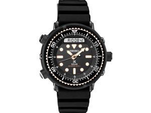 Seiko SNJ028 Mens Prospex Sea Solar Quartz Watch - Black Stainless/Rose Gold
