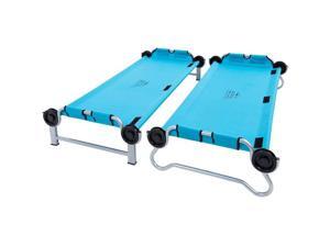 Disc-O-Bed Youth Benchable Camping Cot with Organizers, Teal Blue - Disc-O-Bed Youth Benchable Camping Cot with Organizers, Teal Blue -