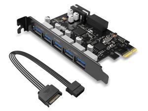 ORICO Monster USB 3.0 PCI - Express Card with 5 Rear USB 3.0 Ports and 1x Internal USB 3.0 20-PIN Connector Controller Adapter Card (PVU3-502I)