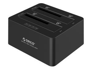 ORICO USB 3.0 to SATA Dual Bay External Hard Drive Docking Station for 2.5 or 3.5 inch HDD, SSD  SATA I/II/III - Support Offline Clone, Duplicator, UASP  (8TB Support) - Black (6629US3-C)