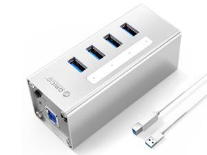 ORICO Aluminum Mini 4 Ports USB 3.0 HUB with 3.3Ft. USB 3.0 Date Cable and 12V/2.5A Power Supply for Macbook,PC,Laptops (HUB is not a Charger,Data Transfer Only) - Sliver (A3H4-V1-US) ORICO Aluminum Mini 4 Ports USB 3.0 HUB with 3.3Ft. USB 3.0 Date Cable and 12V/2.5A Power Supply for Macbook,PC,Laptops (HUB is not a Charger,Data Transfer Only) - Sliver (A3H4-V1-US)
