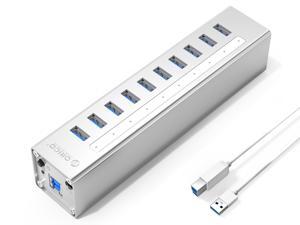 ORICO Aluminum 10Ports USB 3.0 HUB with 3.3Ft. USB 3.0 Data Cable and 12V/3A Power Supply for Macbook,PC,Laptops (HUB is not a Charger,Data transfer Only)- Silver (A3H10-V1-US) ORICO Aluminum 10Ports USB 3.0 HUB with 3.3Ft. USB 3.0 Data Cable and 12V/3A Power Supply for Macbook,PC,Laptops (HUB is not a Charger,Data transfer Only)- Silver (A3H10-V1-US)