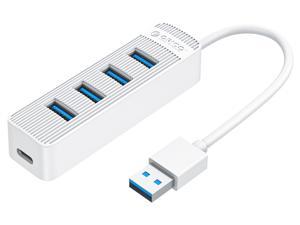 ORICO 4 Port USB 3.0 HUB With Type C Power Supply Port For PC Laptop Computer Accessories ABS USB Splitter USB3.0 OTG Adapter Up To 5Gbps, Plug and Play, For iMac, MacBook Air, PC, Laptops