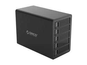 ORICO 80TB Full Aluminum 5 Bay USB3.1 Gen2 (10Gbp/s) HDD Docking Station With 150W Built-in Power Dual Chip Hard Drive Case For 2.5 3.5 Inch Hard Drives Tool Free - 3559C3-US-BK-BP