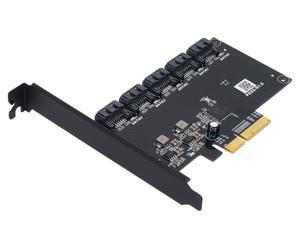 Multi 5 Bay M.2 to PCIe Adapter, ORICO M.2 NGFF (B+M Key) SSD to PCIe Card M.2 SSD to SATA Controller Expansion Card, No Need of Extra Power Supply For 5x M.2 NGFF (SATA Based) SSD