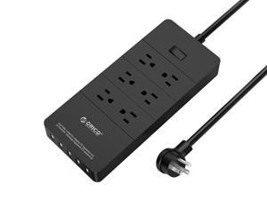 ORICO 10FT  6 Outlets & 5 USB Ports with 45° Right Angle Flat Plug, Power Strip Surge Protecto With  Extension Cord for Home, Office, and More 1700 Joules-(ETL/FCC Listed)