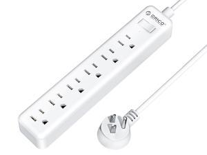 ORICO 10 FT 6-Outlet Surge Protector Power Strip Surge 175 Joules  Cord  LED Indicator Arrest Home/Office , White  Color