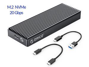 ORICO LSDT M.2 NVMe SSD Case 20Gbps Aluminum M.2 NVMe SSD Hard Drive Enclosure USB 3.2 GEN 2 For M.2 SSD Up to 2TB With A to C and C to C Cables - M2PAC3-G20