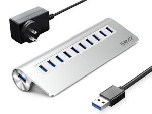 ORICO Aluminum Updated Mac Design 10 Port USB3.0 5Gbps Superspeed USB 3.0 HUB for Mac OS, Windows XP, Vista, 7, 8, 8.1, 10 and Linux -Silver ORICO Aluminum Updated Mac Design 10 Port USB3.0 5Gbps Superspeed USB 3.0 HUB for Mac OS, Windows XP, Vista, 7, 8, 8.1, 10 and Linux -Silver
