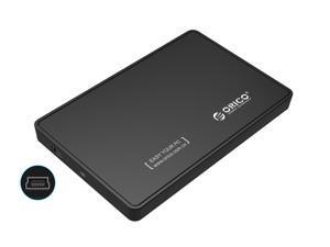 ORICO Portable 2.5-inch SATA to USB 2.0 External Hard Drive Enclosure Case Standard SATA Micro B 2.5"7mm 9.5mm SSD/HDD Enclosure with USB 2.0 Cable -Black