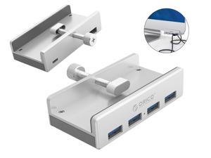 ORICO Powered USB Hub With 4 USB 3.0 Ports, Compact Space-Saving Mountable with Extra Power Supply Port and 4.92ft USB Data Cable, Ultra-Portable USB Expander for MacBook Air/Laptop/PC-Aluminum