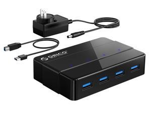 ORICO Powered 4 Port USB 3.0 HUB with 12V2A Power Adapter LEDs High Speed 5Gbps Data Transfer HUB for Macbook, Mac Pro / mini, iMac, XPS, Surface Pro, Notebook PCs and More